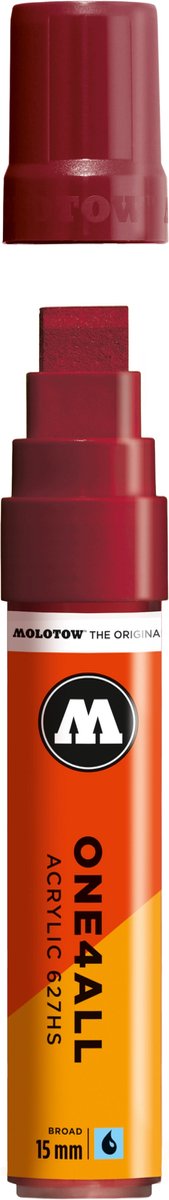 Molotow ONE4ALL 15mm Acryl Marker - Bordeaux rood - Geschikt voor vele oppervlaktes zoals canvas, hout, steen, keramiek, plastic, glas, papier, leer...