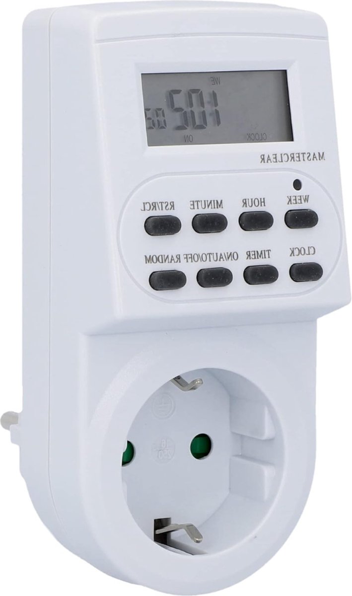 Digitale Tijdschakelaar - Digitale schakelklok Met 8 Programma’s - Schakelklok Timer – Schakelklok Digitaal Voor Binnen – LCD Display