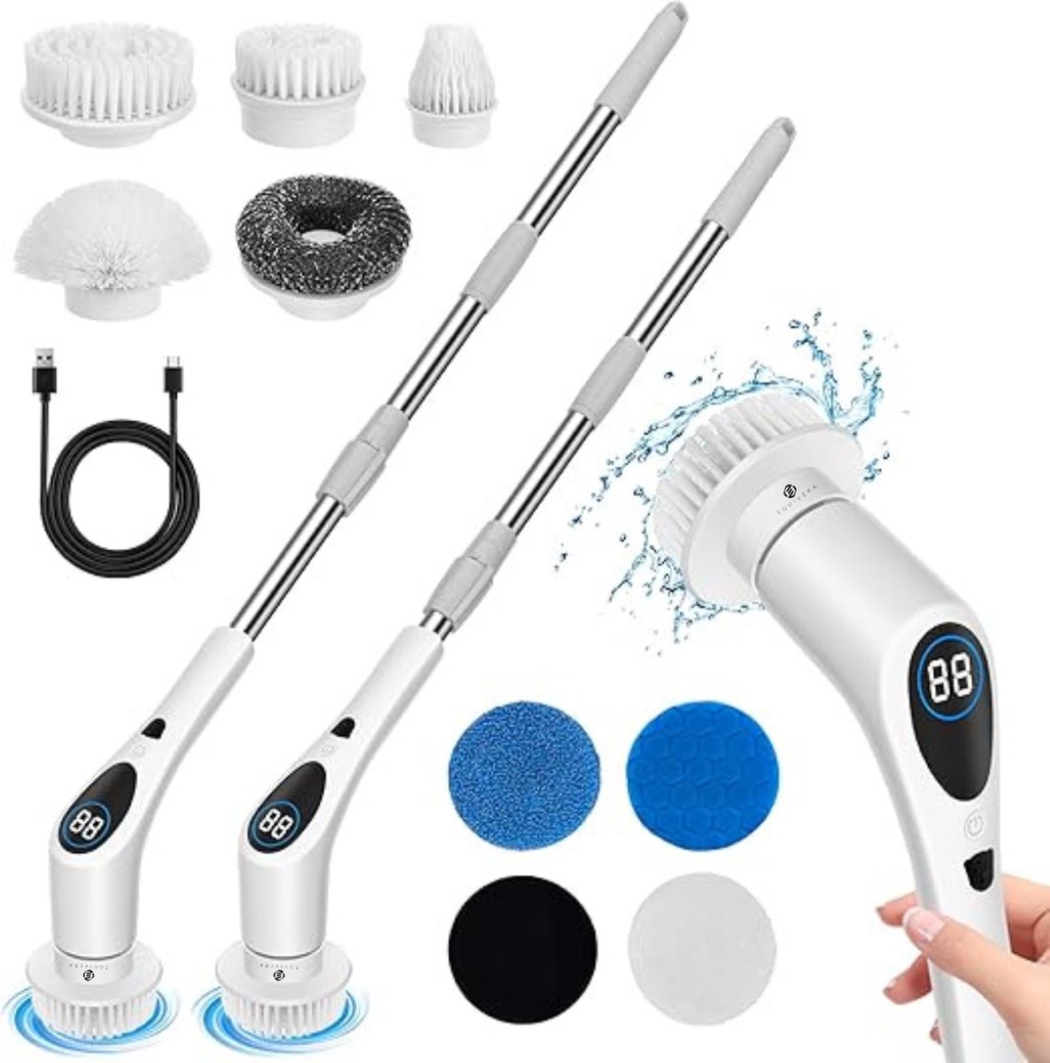 Goedkoopste Equivera Elektrische Spinschrobber- Spinning Schrobber - Elektrische Spin Schrobber - Draaiende Schrobber - Elektrische Schrobber - Schrobmachine - Poetsmachine - Schrobber - Elektrische Schrobborstel - Scrubber - Boenmachine - Spinscrubber - Elektri