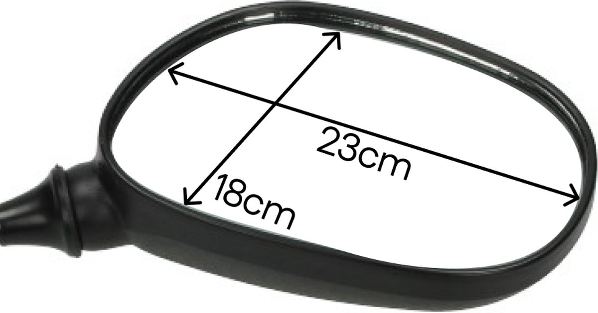 Area1 Motorfiets- en scooterspiegel Rood (2 stuks) E-goedgekeurd, 2xM10/M8 rechtse draad 1xM10/M8 linkse draad ATV, Quad (Carbon
