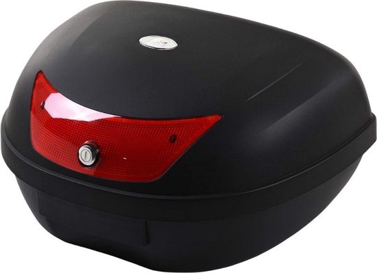 Topkoffer Voor Scooter & Motorfiets – Motorkoffer - Helmkoffer – Topkoffer - Scooter Mand – Scooterkoffer - Motor Koffer - 59 x 43 x 33 cm - Zwart
