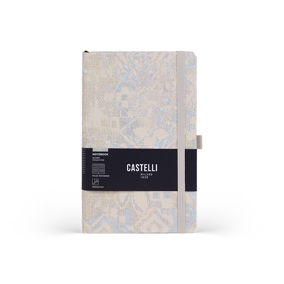 Notitieboek A5 - Castelli Milano - Shabby - blauw - gelineerd - 130x210 mm - Made in Italy