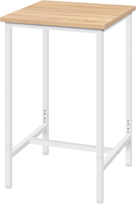 WOLTU BT26hei Bartafel Countertafel in Spaanplaten en staal 120x40x105cm,Bistrotafel Lichteiken met 3 planken