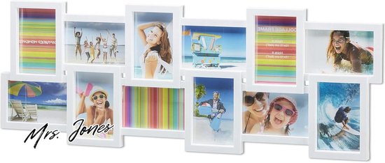 Mrs. Jones Fotolijst Collage voor 12 Foto's aan de Muur 10x15 cm Wit .