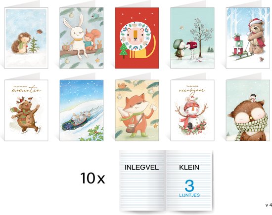 Pakket van 10 KLEINE nieuwjaarsbrieven (v 2)