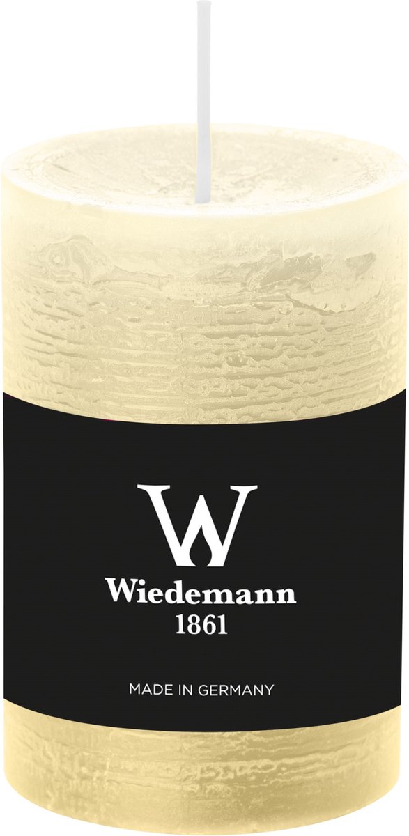 Wiedemann Cilinderkaars/stompkaars - rustieke kaars - creme wit - 6 x 9 cm - 30 branduren