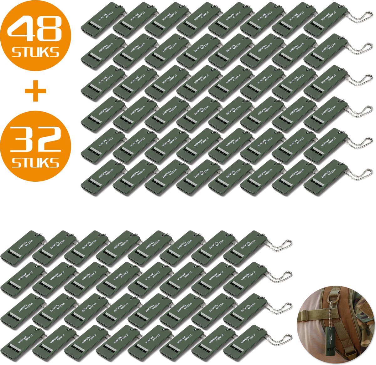 Lot De 4 Sifflets De Survie Double Fréquence – 120 DB – Avec Cordon – Camping, Randonnée, Alpinisme