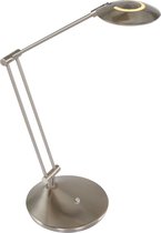 Lampe de bureau orientable LED | 1 lumière | gris / acier argent | plastique / métal | Ø 18 cm | 70 cm de hauteur | lampe de table / lampe de bureau | design contemporain
