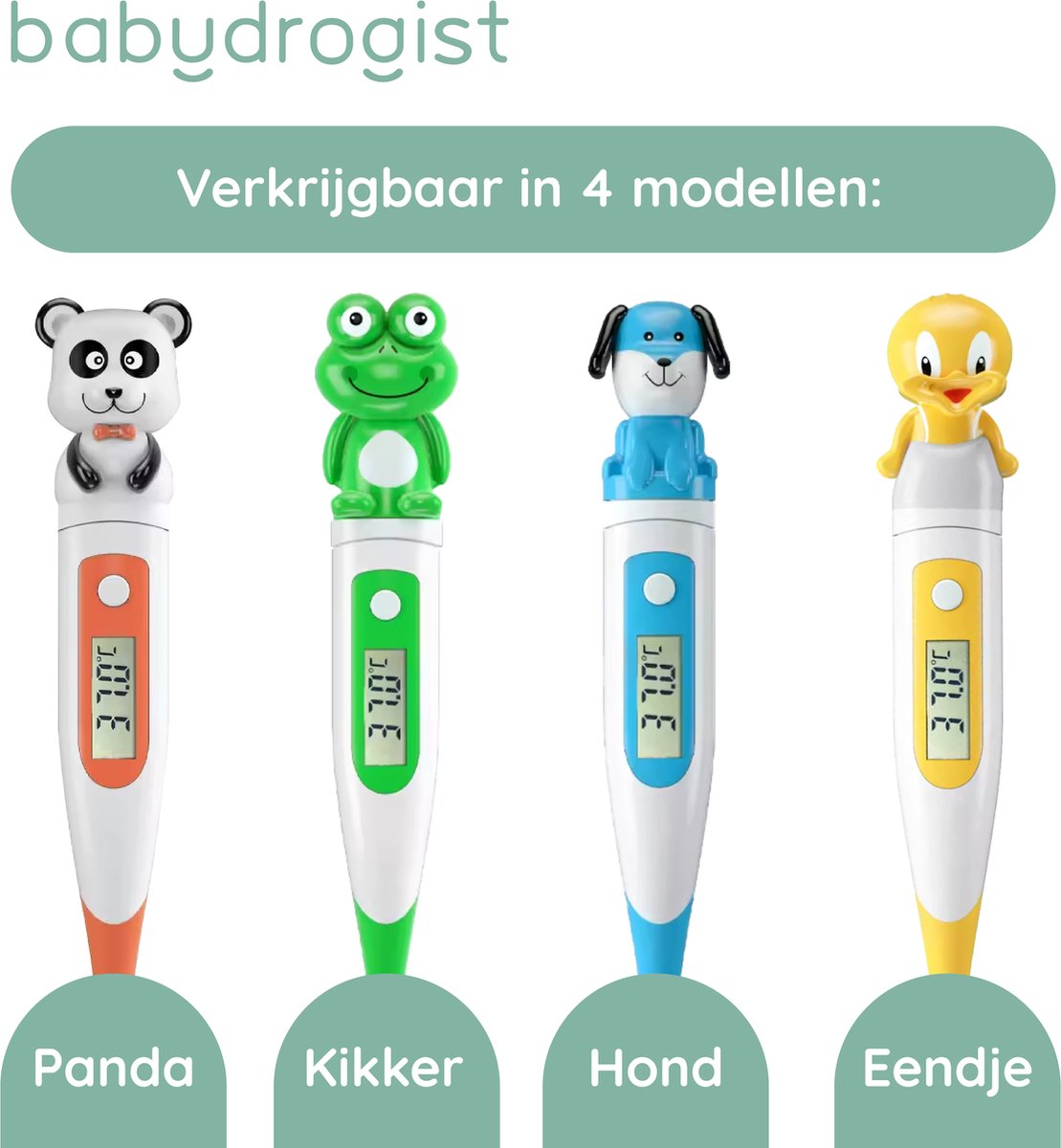 Babydrogist digitale Baby Thermometer met flexibele tip - Rectaal, oksel & oraal - Panda — cadeau in Cadeau-ideeën - foto 2