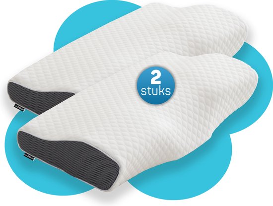 Dadson Hoofdkussen Tegen Rug- en Nekklachten – Stevig – 30x50x10cm – Memory Foam – Traagschuim – Ergonomisch – Orthopedisch – Slaaphouding – Hoofdkussens – Slapen – Kussen
