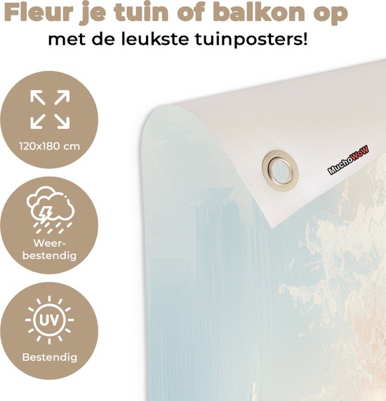 Affiche de jardin 120x180 cm - Décoration de jardin Forêt - Hiver - Nature - Abstrait - Neige - Affiche pour le jardin - Décoration extérieure - Tableau de jardin clôture - Décoration murale sur toile de jardin - Décoration murale sur toile de balcon