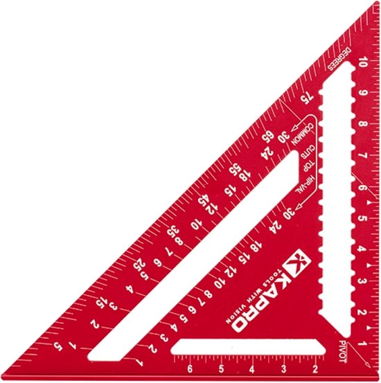 Équerre de menuisier 180 mm Driehoek Aluminium Kapro 446,