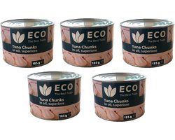 Eco Multipak ingeblikt tonijn stukken 5x 185 gram