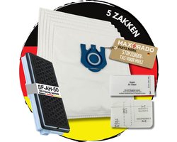 Maxorado Stofzuiger Set 8-delig – 5 Zakken + 1 Hepa + 1 Uitblaas + 1 Motor Filter - geschikt voor Miele C3, C2, S8340, S8430, S8310, S8360, S8, S5, S5211, S5210, S8460