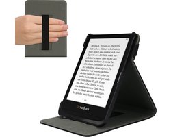 kwmobile e-reader hoesje geschikt voor Pocketbook Touch Lux 4/5/HD 3/Color 2020/ Vivlio Lux 5 hoes - E reader flip case van kunstleer - Ereader cover met handgrip en stand - In zwart