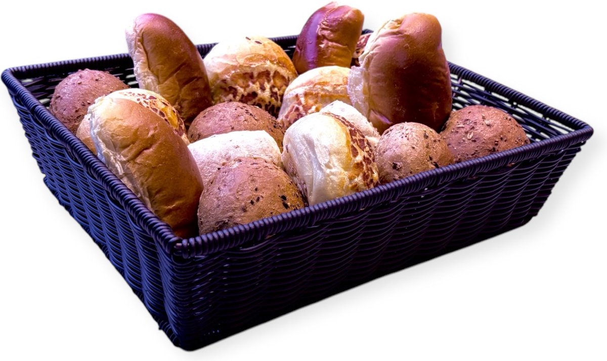 ServeStar broodmand rechthoekig - Buffetmand - Fruitmand - zwart - vaatwasbestendig - 40x30x10cm