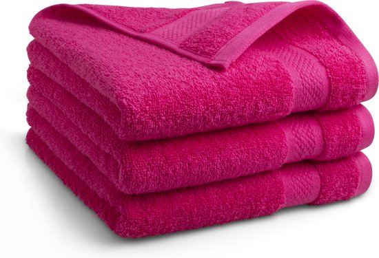 Katoenen handdoek - 3 stuks - 50x100 - roze
