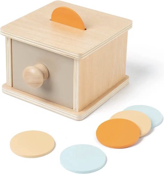 Montessori Coin Box, Object Permanence Box, Montessori Speelgoed voor 1-jarigen, Baby Speelgoed 12 Maanden, Montessori Speelgoed, Baby Speelgoed, Myka's
