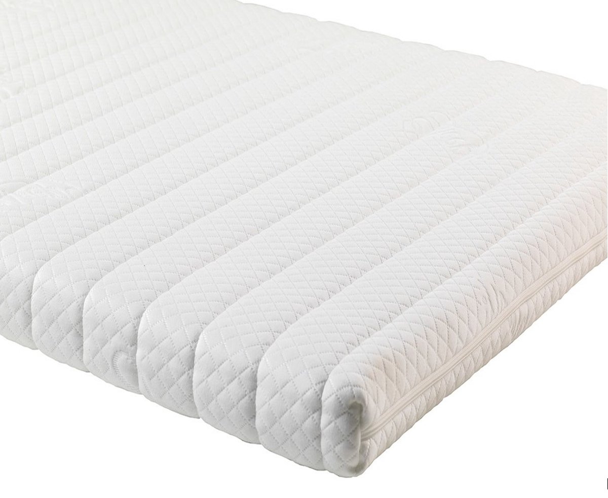 Easy Bedden Topper matras 180x200 – Topdekmatras XXL - Hybride® Purschuim HR Koudschuim – Antibacterieel - Orthopedisch Verantwoord - 4 Seizoenen - Luxe Wasbare Hoes - circa 9 cm dik Wit
