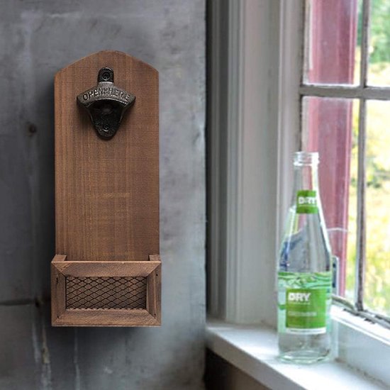 Schubie - Houten Flesopener Ovaal Nog eentje dan - Cadeau - Flessenopener - Bieropener