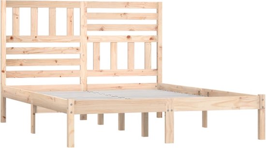The Living Store Cadre de lit en bois - The Living Store - Encadrements de lit - 205,5 x 126 x 100 cm - Bois de pin Massief