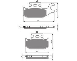 Remblokken Gold Fren voor Quad Suzuki 500 LTA King Quad 2009 tot 2015 linksvoor / Stuurbekrachtiging / XPK9/XPZK9/XPL0XPL5 Nieuw