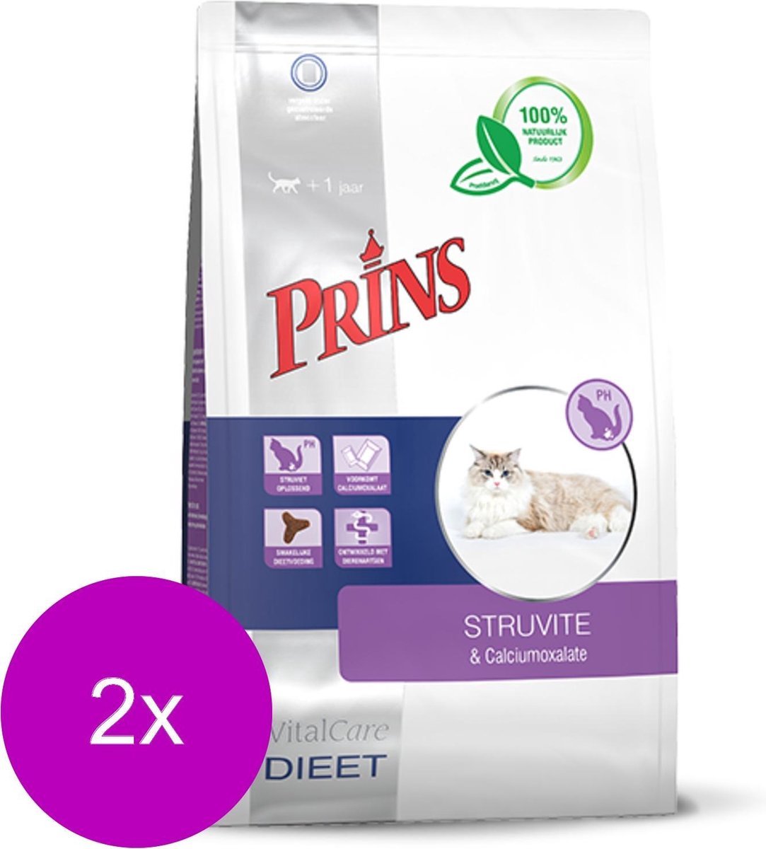 Prins Vitalcare Struviet Calciumoxalate - Kattenvoer - 2 x 5 kg