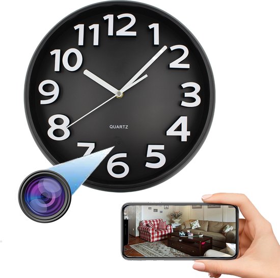 Heuts Goods - Spy Camera Wand Klok - Verborgen Camera - Spy Camera - 64GB SD Kaart - SD Kaartlezer - FULL HD 1080P - Quartz Wandklok