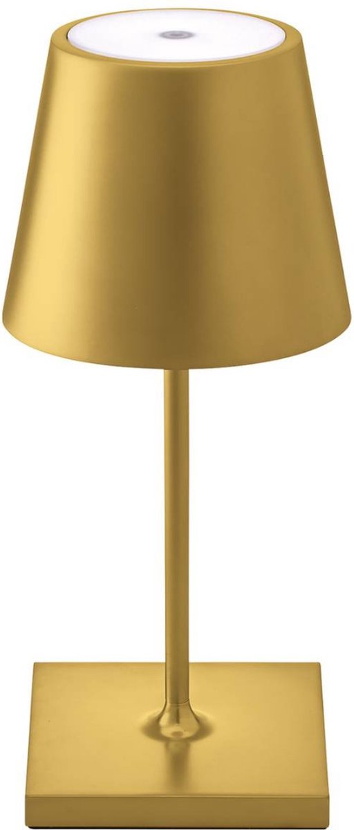 Oplaadbare Tafellamp - Draadloos & Oplaadbaar - Waterdicht - Dimbaar - Industrieel - Goud