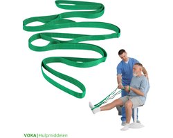 VOKA Multifunctionele Beenlifter - Beenheffer - 190 cm - Voetenheffer - Groen - Stretcher Achillespees, Kuit en Bovenbeen - Fysiotherapie Strekband - Blessurepreventie - Aantrekhulp -Been tilhulp- Stretch Band - Fysio stretch band - Yoga Band -