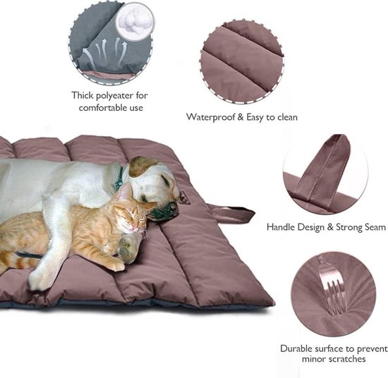 Topmast hondenstretcher - L - 92 X 71 CM - bruin met bumperrand | Boss&Dog