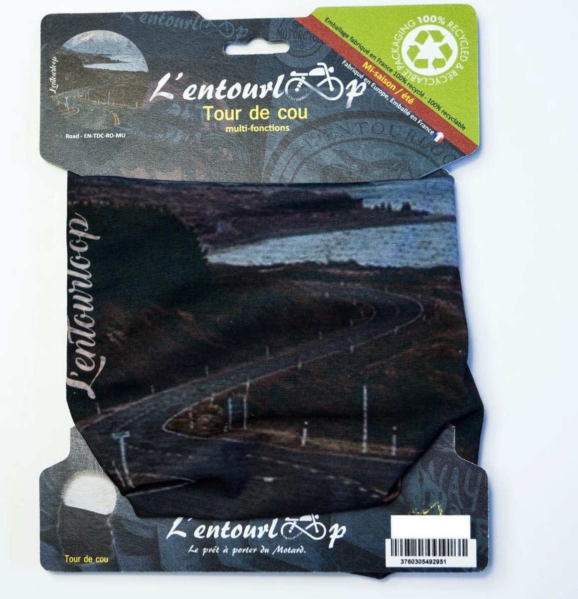 l'entourloop motor road choker zwart 100% polyester