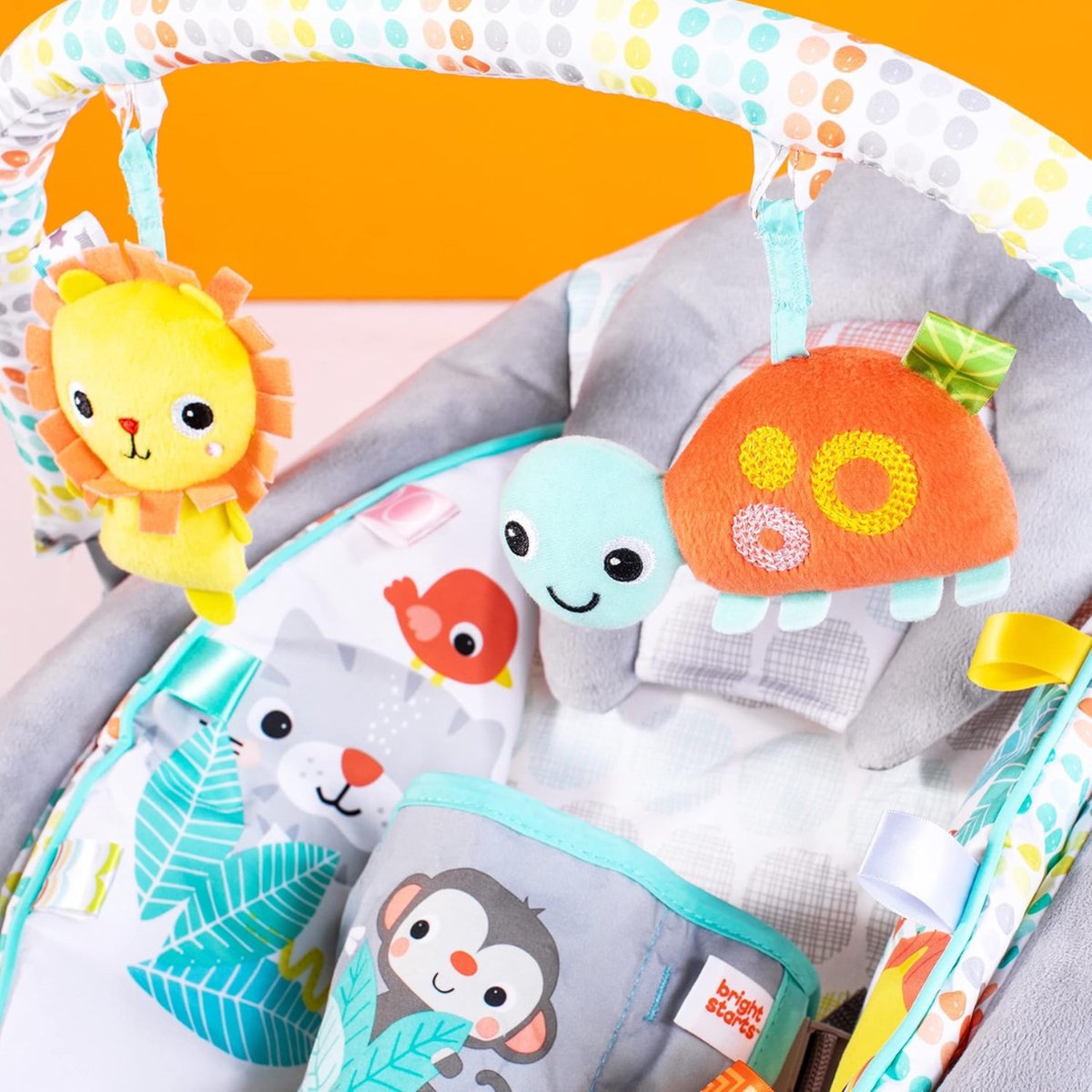 White-Label® Elektrische Schommelstoel Baby - Baby Swing - Wipstoel Baby's met Speelboog - Grijs thumbnail 6