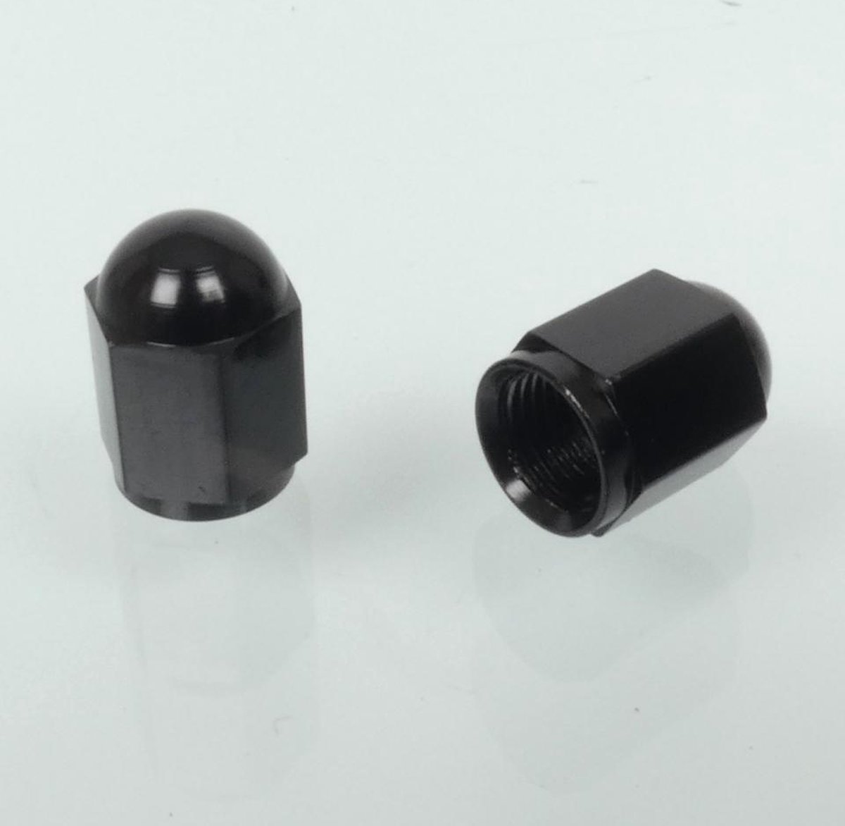 Bouchon de valve Bike It Hexagonal aluminium anodisé noir pour moto auto Neuf