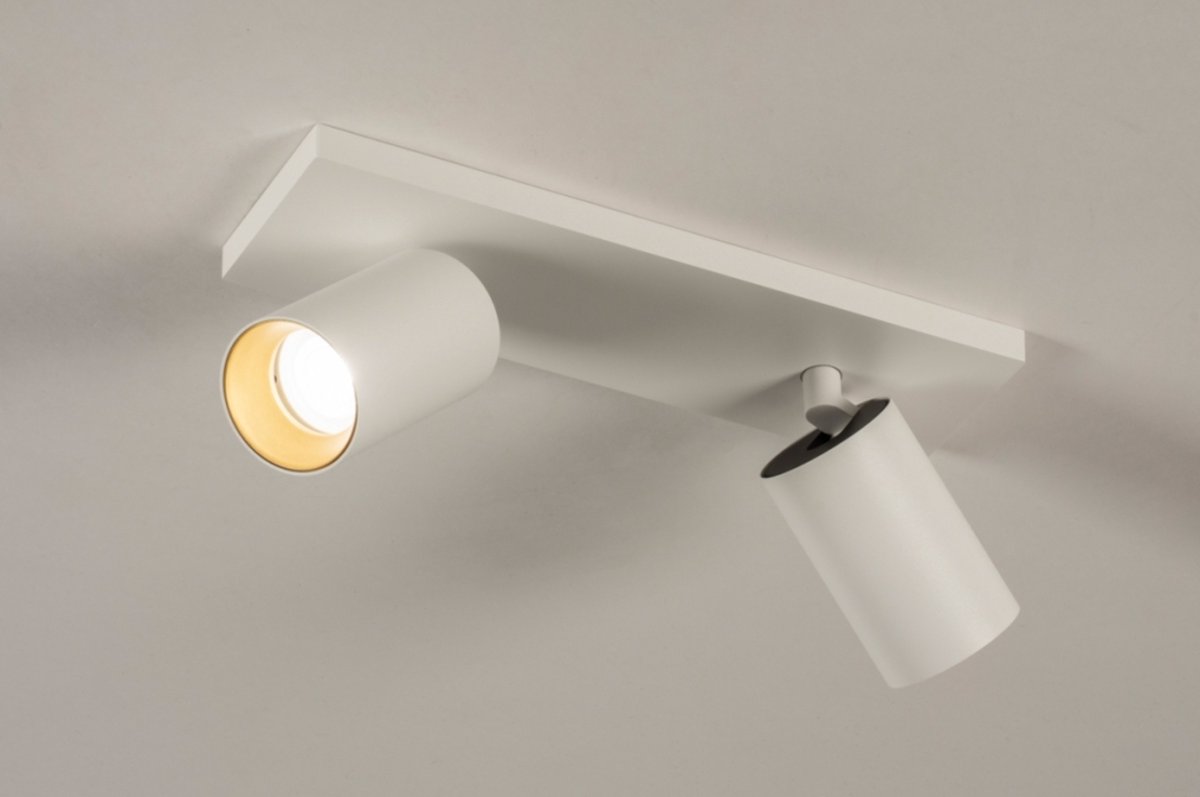 Lumidora Opbouwspot 31250 - DANI - 2 Lichts - GU10 - Wit - Goud - Metaal - Badkamerlamp - IP21