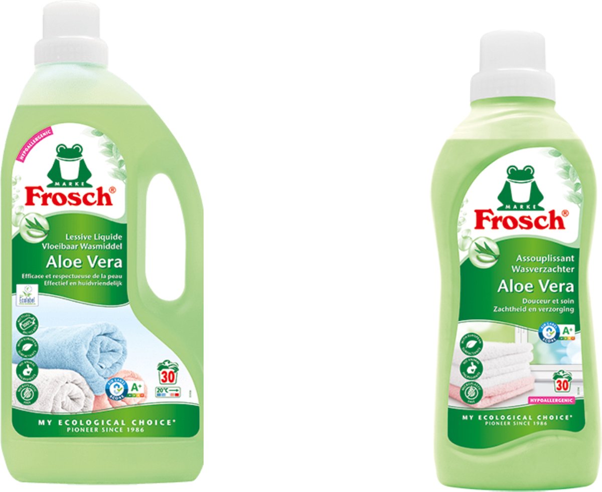 Goedkoopste Frosch Wasmiddel 1,5 liter en Wasverzachter 750 ml Aloe Vera Ecolabel