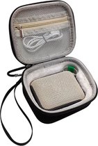 Hard Cover Opberghoes geschikt voor JBL GO 4 - Beschermhoes Travel Case Hoes Opbergtas - Zwart/grijs