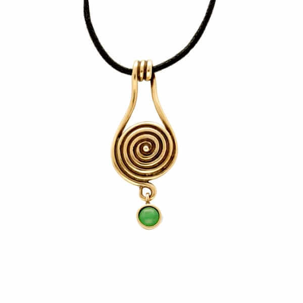 St Justin Hanger Bronzen spiraal jade hanger(BZP1002)