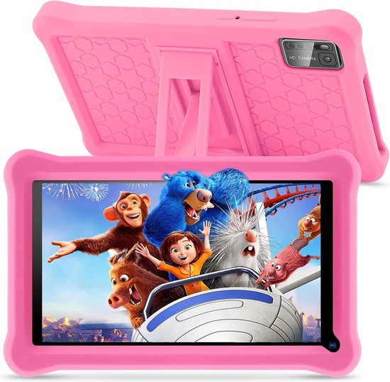 Tablet voor kinderen, 7 inch, Android 11, tablet met 6 GB RAM, 64 GB ROM (TF 128 GB), vooraf geïnstalleerde apps, ouderlijk toezicht, bluetooth, wifi, GMS-gecertificeerde tablet met Kid-Proof