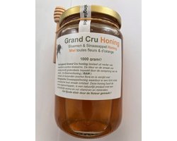 Honingland : Grand Cru Bloemen & Sinaasappel Honing, Miel toutes fleurs & d’orange.   1000 gram