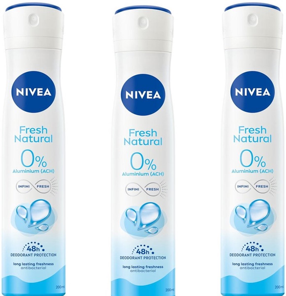 Goedkoopste Nivea Deo Spray - Fresh Natural - Voordeelverpakking 3 x 150 ml