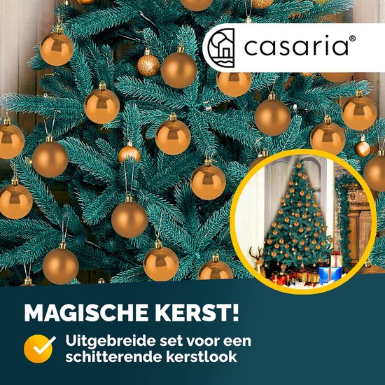 Boules de sapin de Noël en plastique couleur cuivre ensemble de 54 pièces