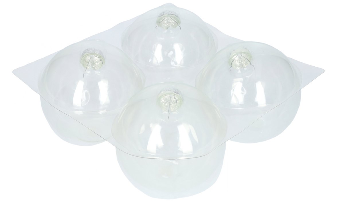 Glazen kerstballen - Set van 4 stuks/100mm - Luxe kerst decoratie - Sfeervolle kerstversiering voor in de kerstboom - Glas - Doorzichtig – foto 4