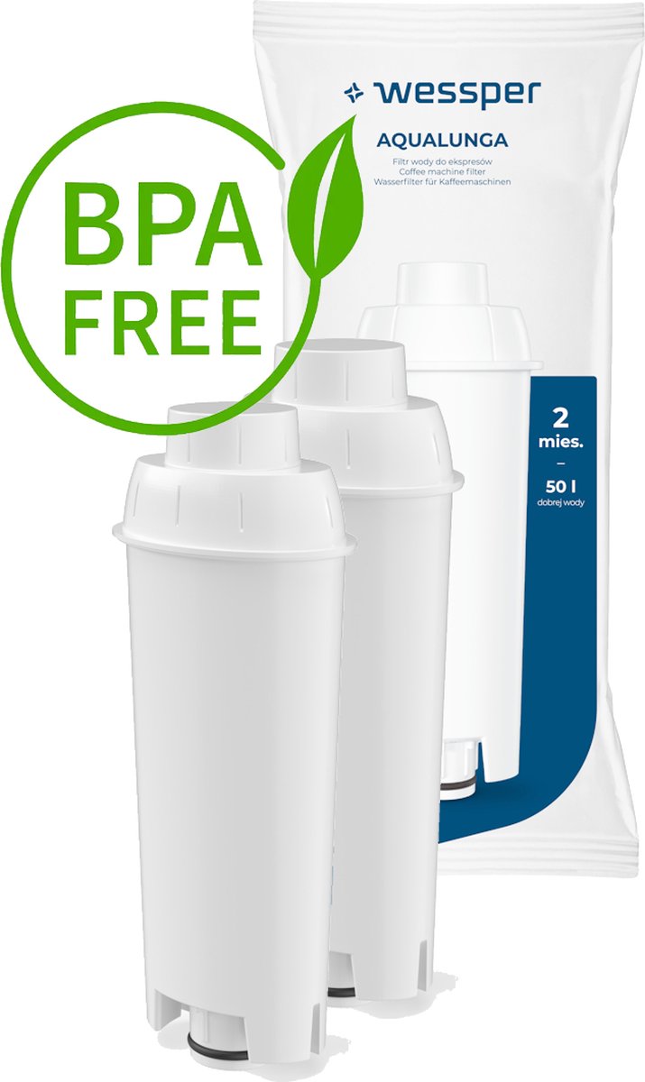 Waterfilter compatibel met DeLonghi DLSC002, SER3017 & 5513292811 - incl. versies van de ECAM, ESAM, ETAM Serie - 2 stuks
