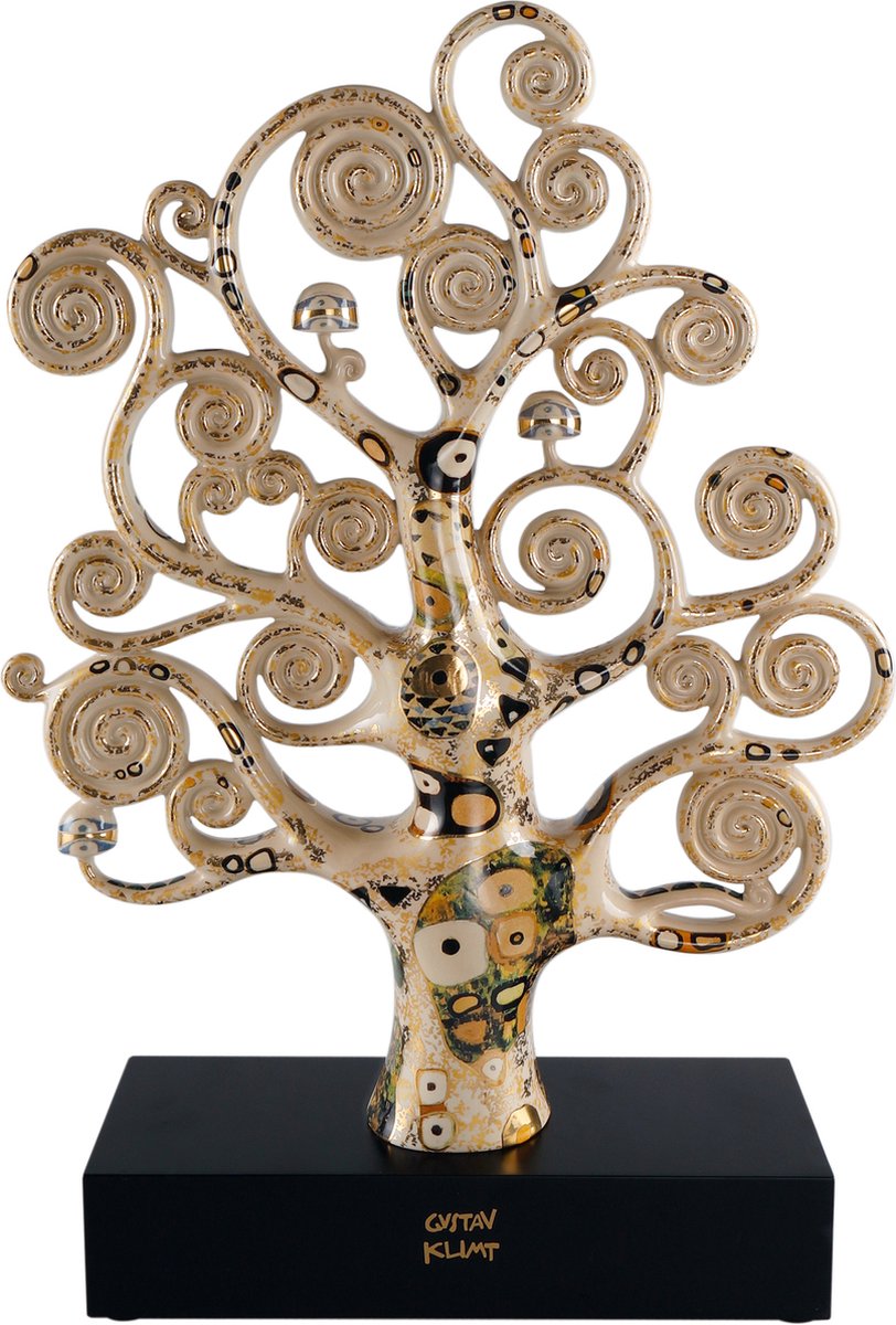 Goebel - Gustav Klimt | Decoratief beeld De Levensboom | Porselein - 53cm - met echt goud - Limited Edition