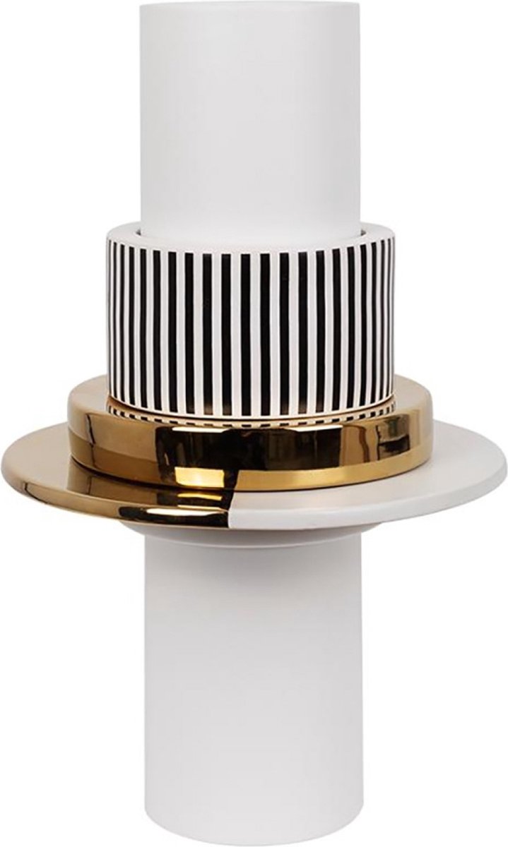 OHNO - Woonaccessoires - Hypno Stripes Vaas - Wit