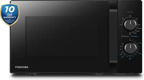 Toshiba MW2-MG20PF(BK) - Vrijstaande magnetron met Grill - 10 Jaar Garantie op Magnetronbuis - 20 liter - Zwart
