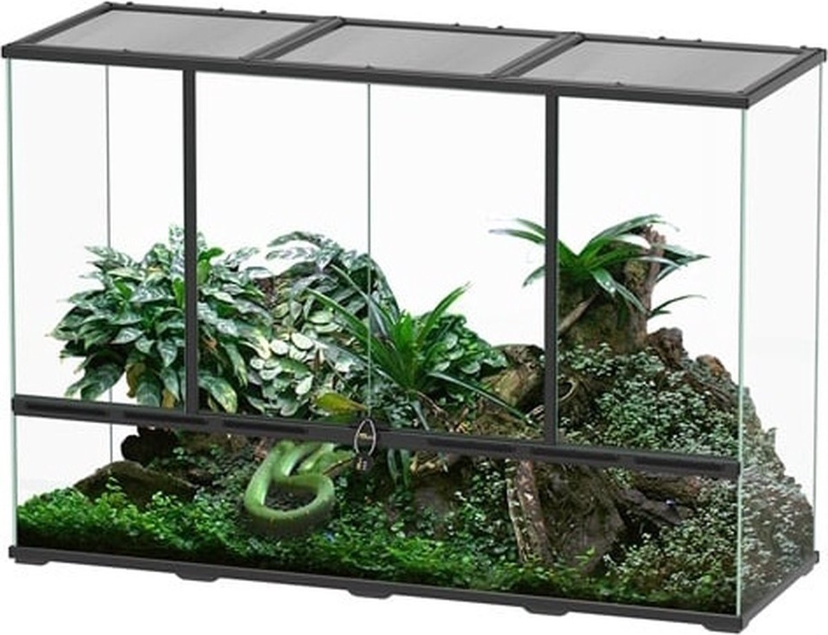 TerrAtlantis Terrarium Zwart-001 | 132 x 45 x 90 cm | reptielen terrarium