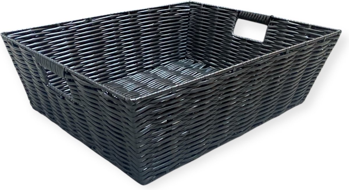 Opbergmand zwart - Kast organizer - Voor badkamer, kinderkamer en woonkamer - 17L 42x35x13cm - Studio Lisette SL5808