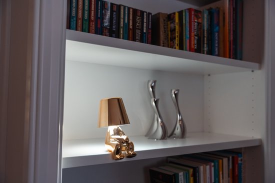 Luxus Lampe de table sans fil rechargeable Bins Brother - Or - Set de 5 - Lampe de table décorative - Lampe de nuit - Lampe de table de chambre - Lampe de bureau - LED - Tactile - Intensité variable - Sans fil - Fonctionne sur piles